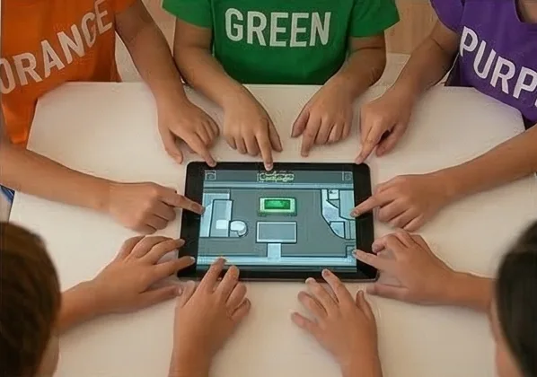 Assegnazione ruoli Among Us sul tablet