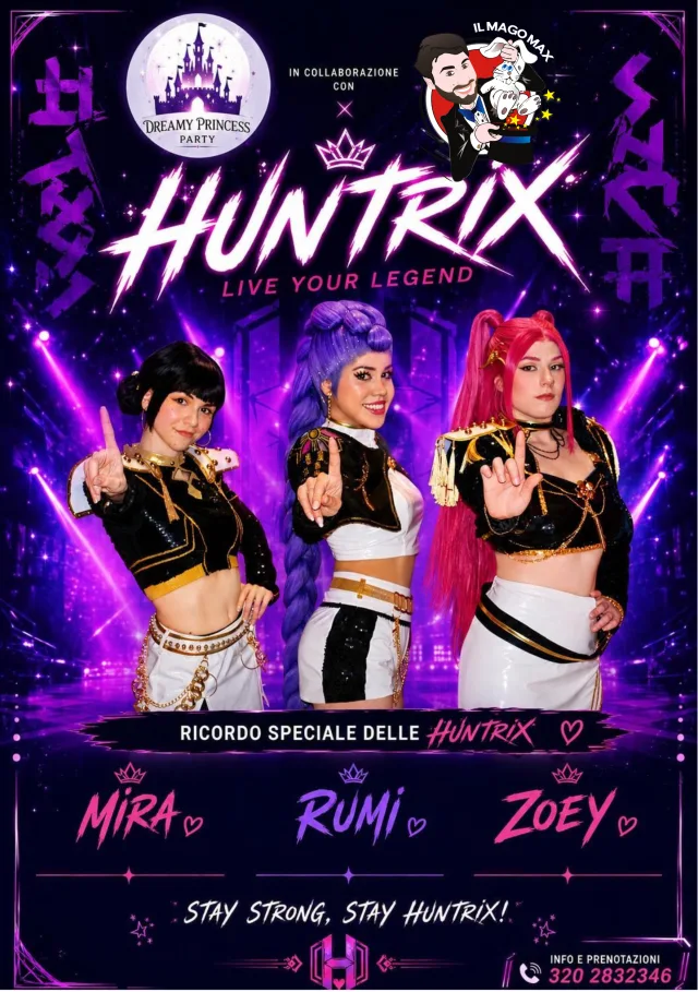 Firmacopia A5 delle Huntrix con Mira, Rumi e Zoey - ricordo speciale Il Mago Max