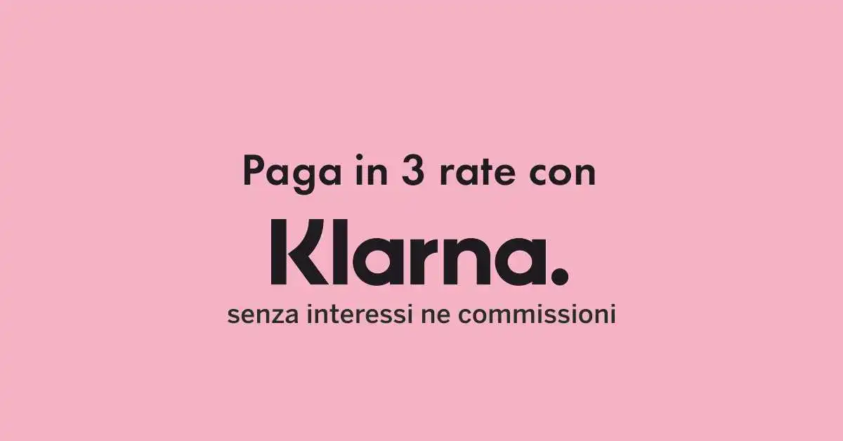 Badge Klarna - Paga in 3 o 4 rate senza interessi