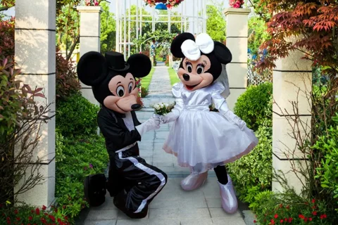 Mascotte Topolino e Minnie sposi a un matrimonio MagoMax