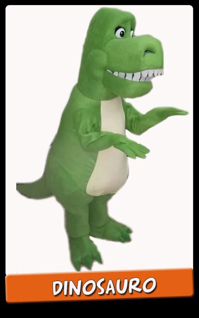 Mascotte Dinosauro verde T-Rex