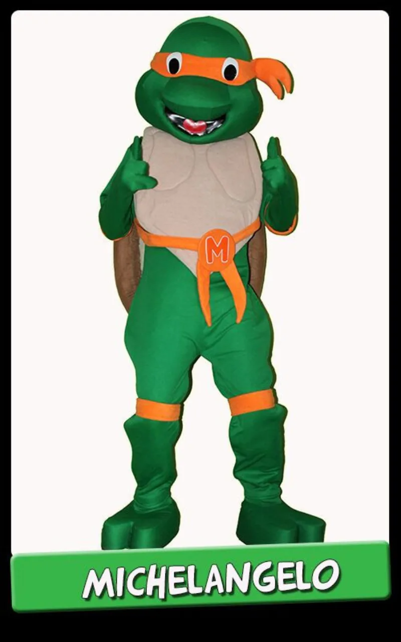 Mascotte Michelangelo Tartarughe Ninja arancione