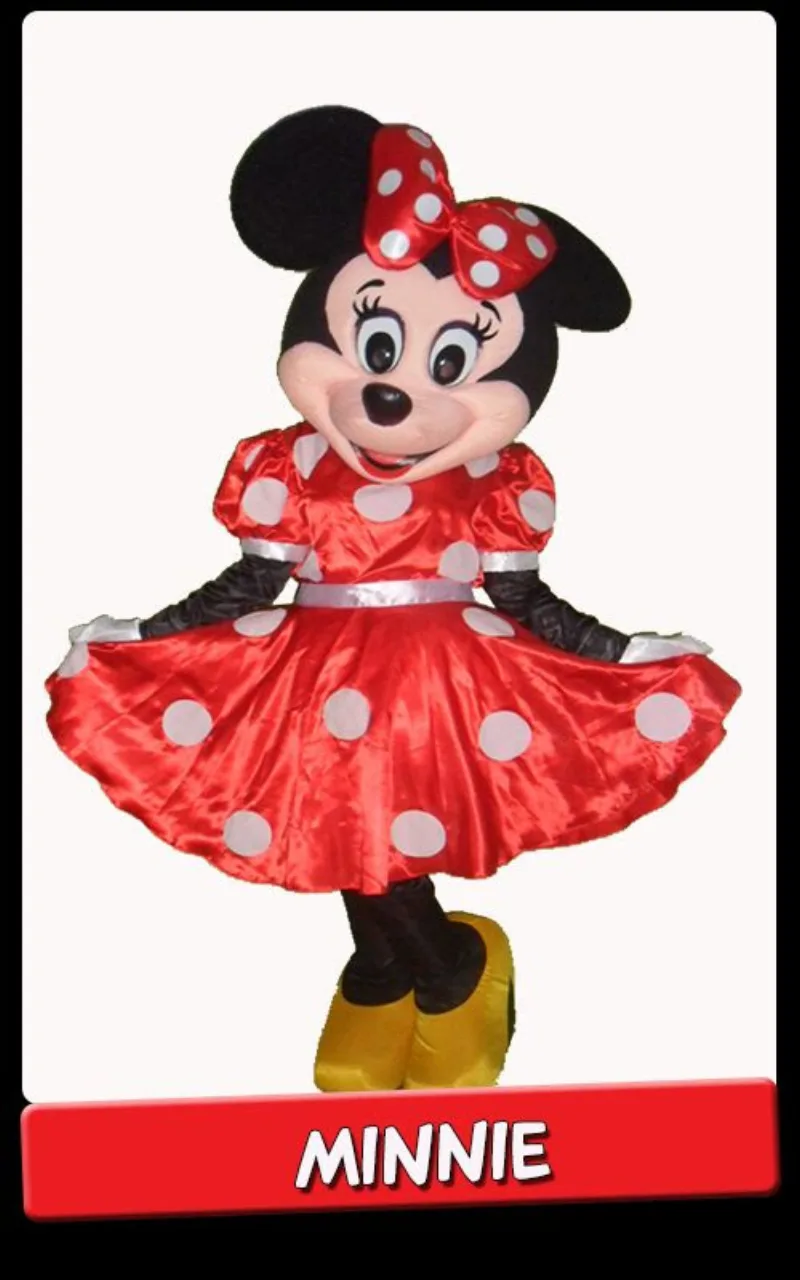 Mascotte Minnie classica rossa per festa bambini
