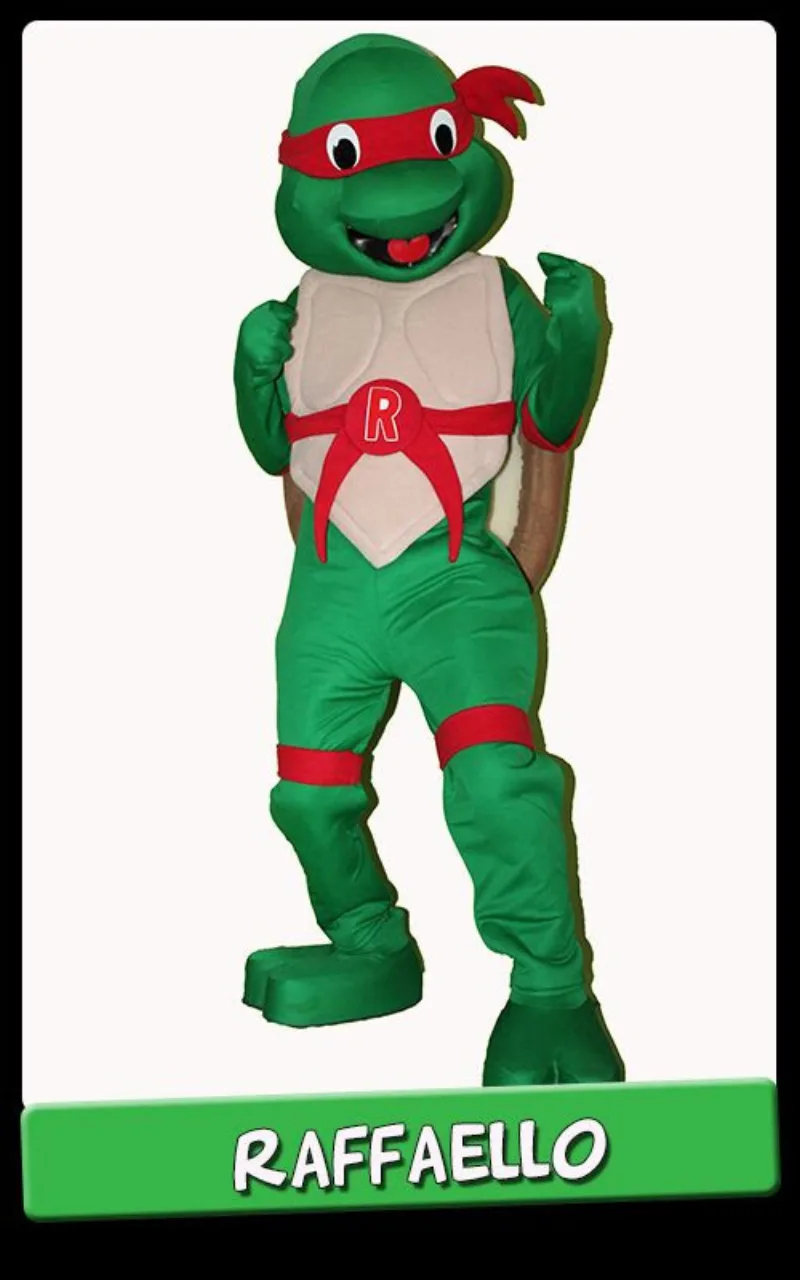 Mascotte Raffaello Tartarughe Ninja rosso