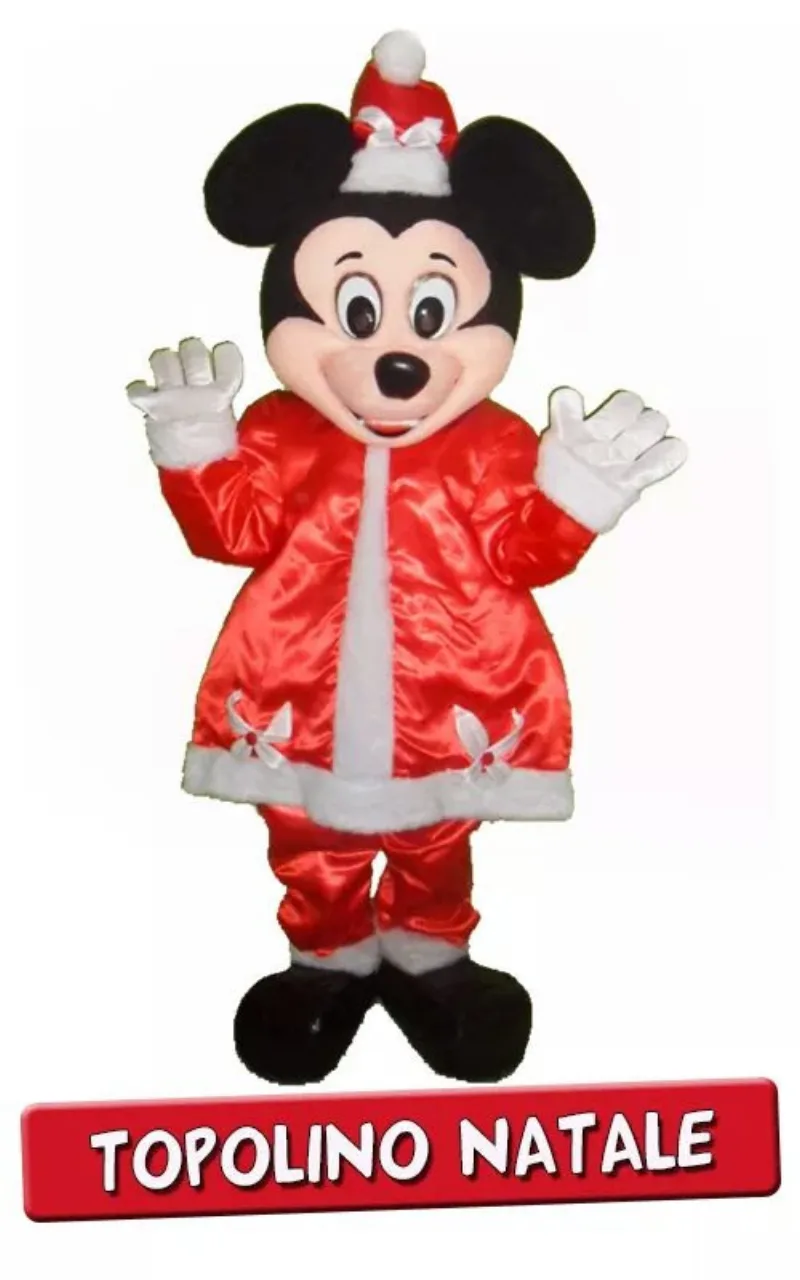 Mascotte Topolino Natale per festa natalizia bambini