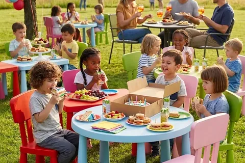 Tavoli e seggioline colorati per bambini per feste - noleggio a Palermo
