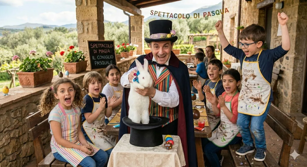 Spettacolo di magia di Pasqua con Il Mago Max e il coniglio - Feste per bambini a Palermo